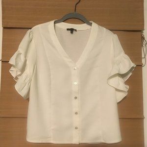 Flowy Ivory Button-up Blouse